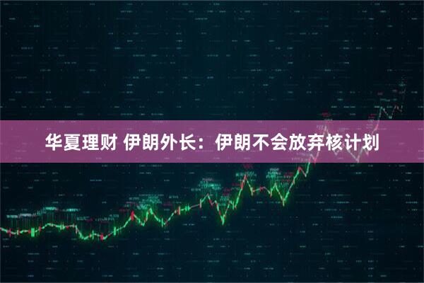 华夏理财 伊朗外长：伊朗不会放弃核计划