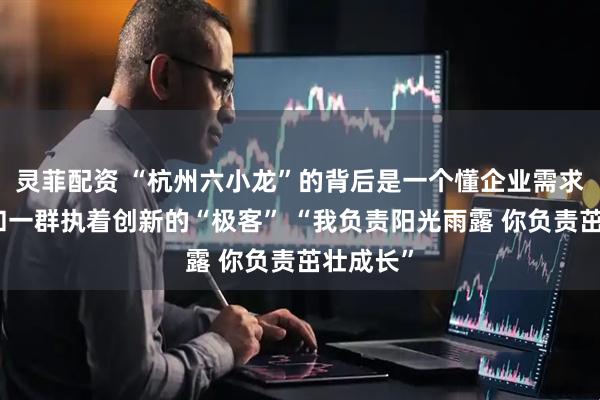 灵菲配资 “杭州六小龙”的背后是一个懂企业需求的政府和一群执着创新的“极客” “我负责阳光雨露 你负责茁壮成长”